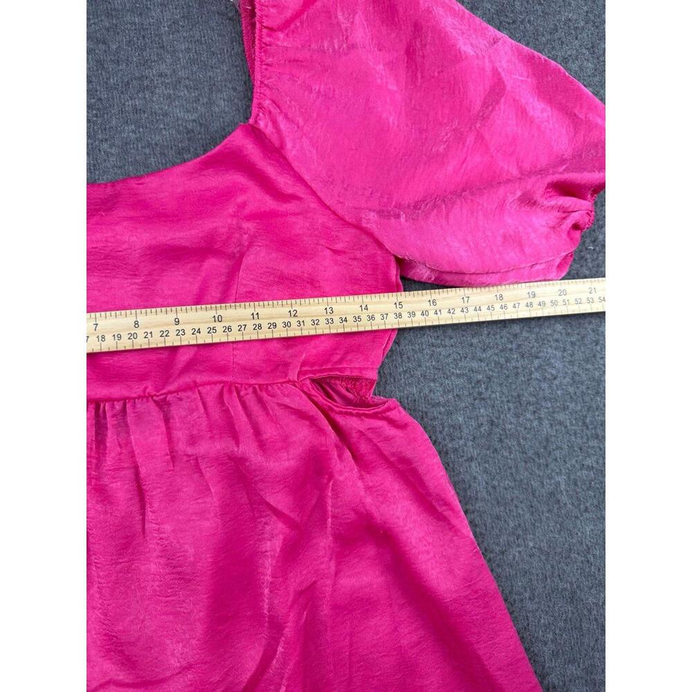 Altar'd State Hot Pink Mini Dress with Puff Sleeves - Picture 5 of 5